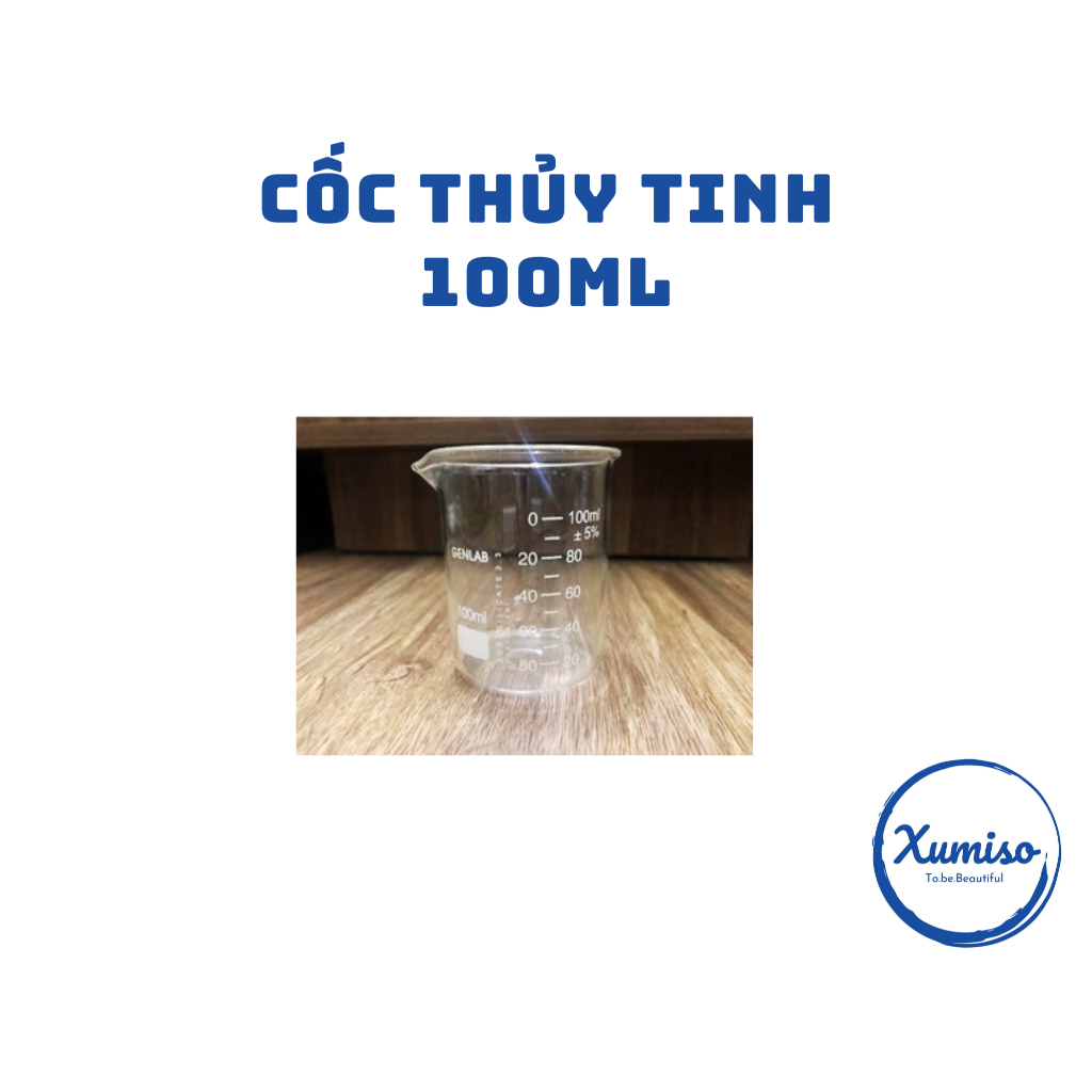 [HCM] Cốc thủy tinh 100ml - dụng cụ phòng thí nghiệm - Xumiso 1 cái
