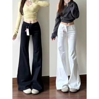  Quần Jean Ống Loe Dáng Dài Siêu Hack Dáng Kiểu Trơn Hàng QCCC 