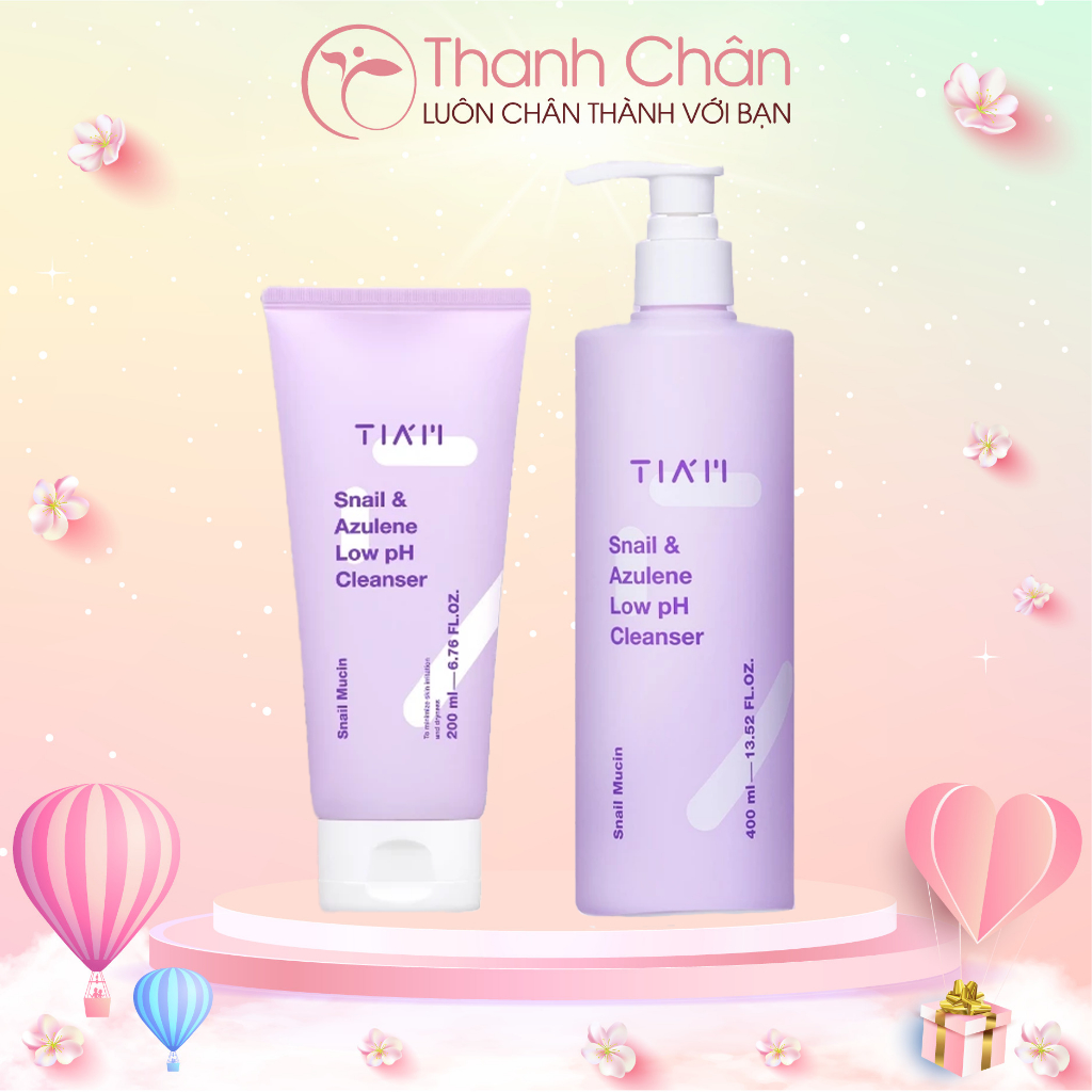 Sữa rửa mặt Tiam Snail & Azulene Low PH Cleanser 200ml