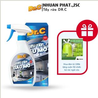 Siêu tẩy dầu mỡ Dr.c làm sạch vết dầu mỡ bám lâu ngày trên bề mặt bếp, máy hút mùi, xoong chảo.inox, dung tích 500ml