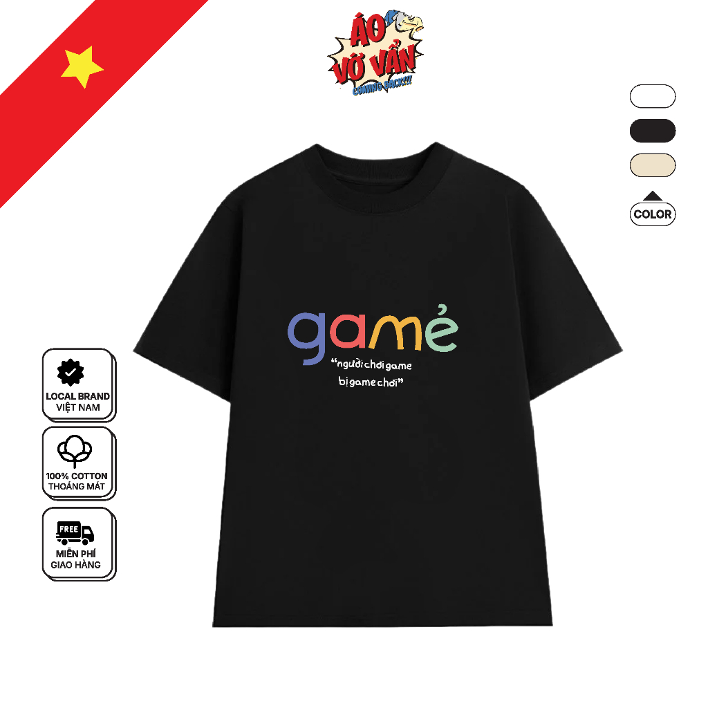 Áo phông unisex " GAMER VER 2" cotton 250GSM