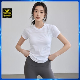 Áo tập gym yoga nữ AMIN AM077 vải dệt kim cao cấp thông thoáng co dãn 4 chiều thấm hút mồ hôi