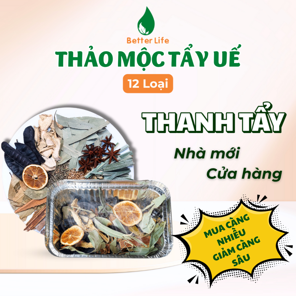 Thảo mộc xông nhà tẩy uế 12 loại Better Life dùng xông nhà đón Tết, xông nhà mới, cửa hàng chiêu tài