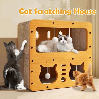 Bàn Cào Móng Mèo Kết Hợp Nhà Mèo 2in1, Kích Thước Siêu Lớn, Đồ Chơi Mèo,cào móng cho mèo