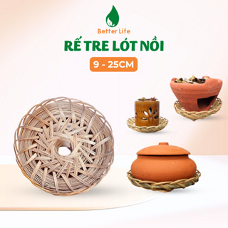 Rế tre lót nồi, niêu cơm, bếp xông thảo mộc, đèn xông tinh dầu tránh nóng tay khi di chuyển nhiều size