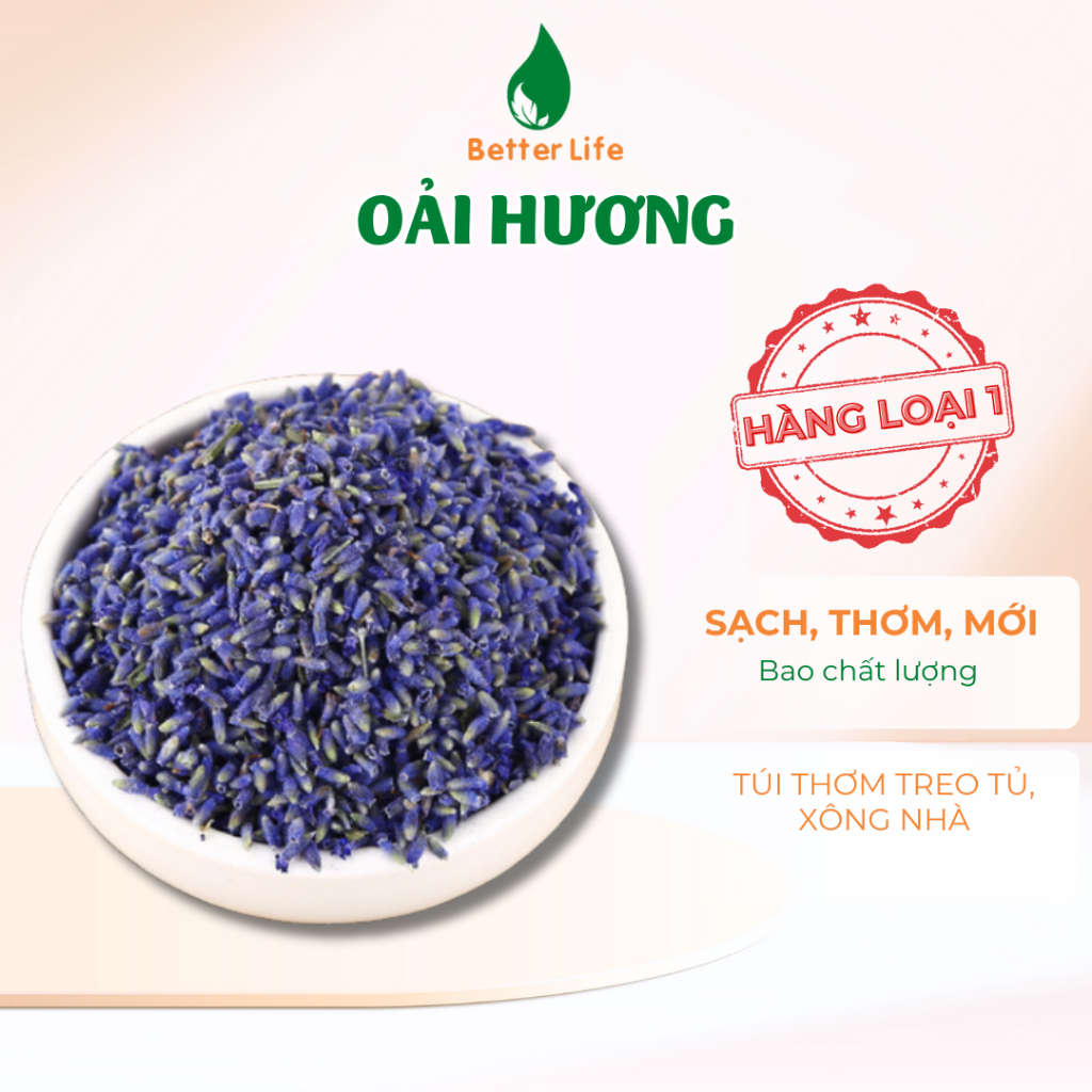 Oải Hương Tự Nhiên – Hương Thơm Dễ Chịu, Xông Nhà, Hỗ trợ giấc ngủ, Làm túi thơm, Giảm căng thẳng