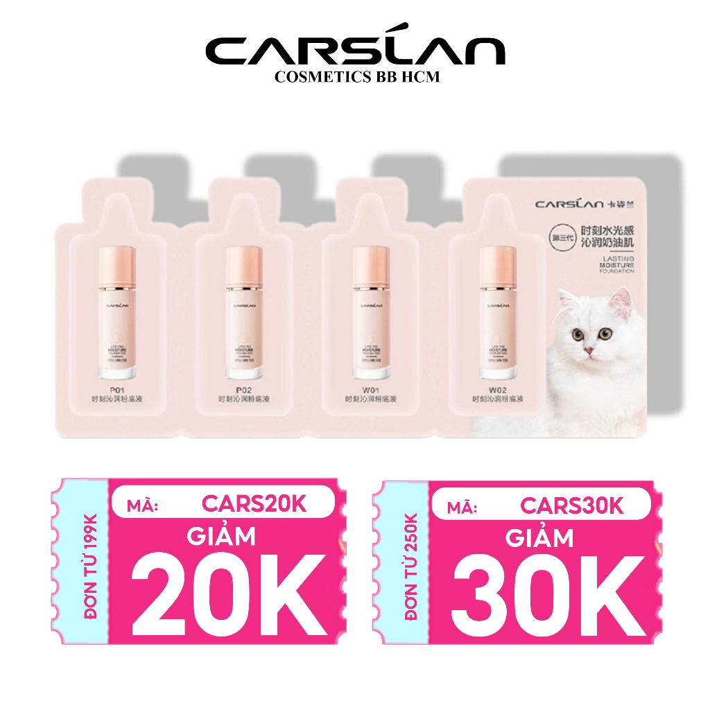 Kem nền CARSLAN Dưỡng ẩm kiềm dầu lâu trôi chống thấm nước 24h 4g