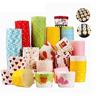 Cupcake cứng to dây 50 chiếc, giấy cứng 6cm-7cm làm bánh bông lan, bánh Cupcake