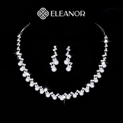 Dây chuyền bông tai nữ Eleanor Accessories bộ trang sức đính đá phụ kiện trang sức 9760