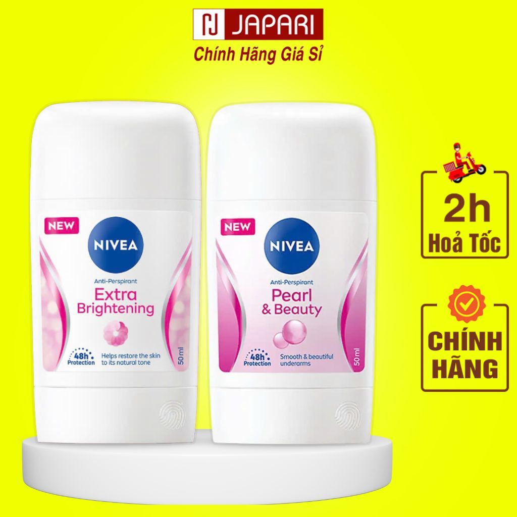 Sáp Khử Mùi Nữ Nivea CHÍNH HÃNG 50ml - Lăn Nách Nữ Trắng Da, Mờ Thâm, Lăn Khử Mùi Nivea Sáp - JAPARI