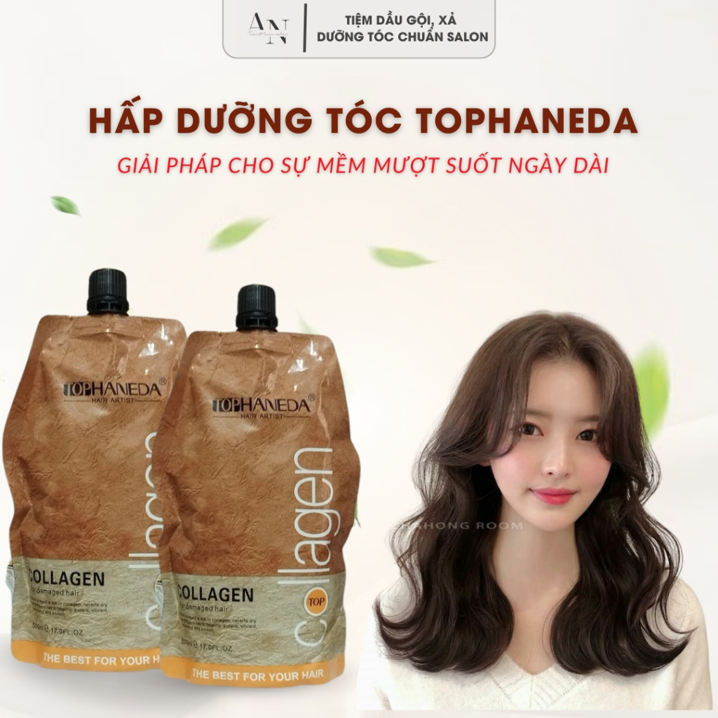 Kem ủ tóc, dầu hấp chứa tinh dầu thiên nhiên phục hồi siêu mềm mượt Tophaneda Color 500ml