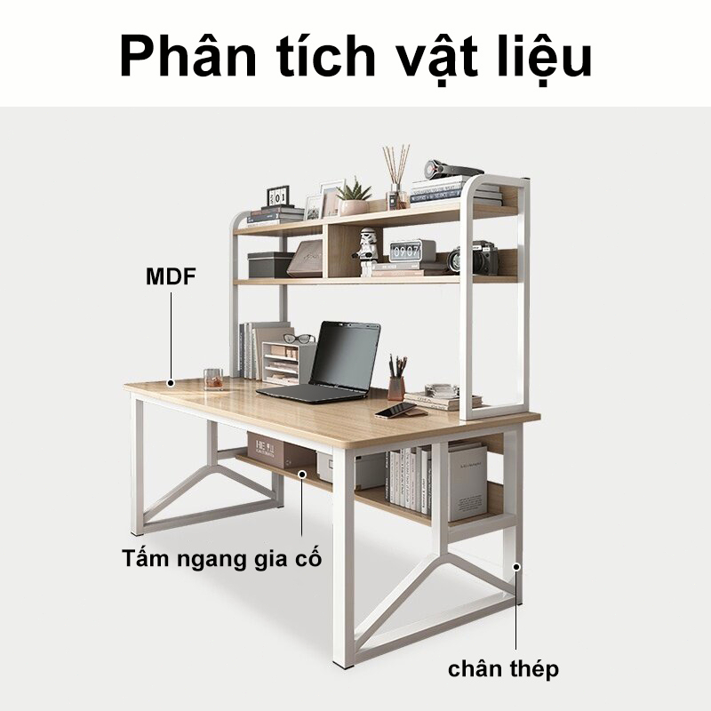 Bàn làm việc bàn học có giá sách Nội Thất thiết kế phong cách hiện đại  mặt gỗ MDF dễ lau chùi | BigBuy360 - bigbuy360.vn