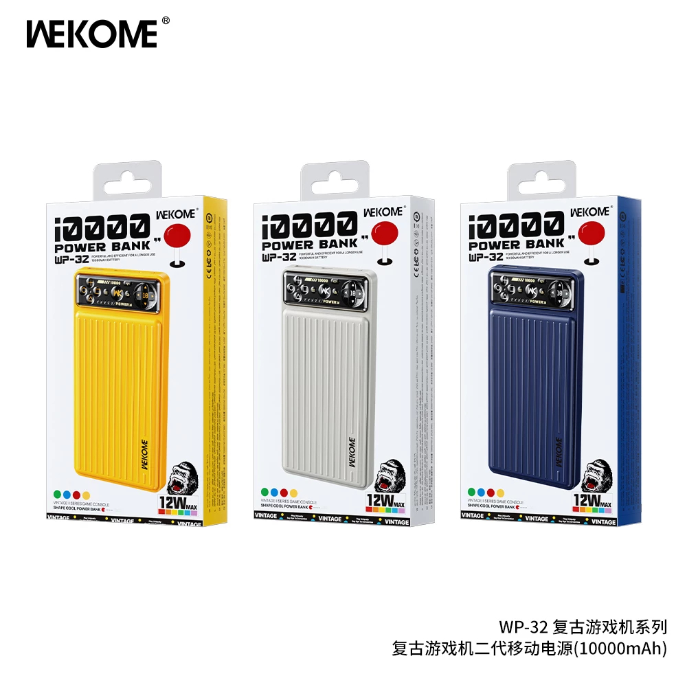 Pin Dự Phòng Sạc Nhanh Wekome WP-32 10.000mah- Sạc Dự Phòng Sạc Nhanh - Thiết Kế Cổ Điển Sạc Nhanh