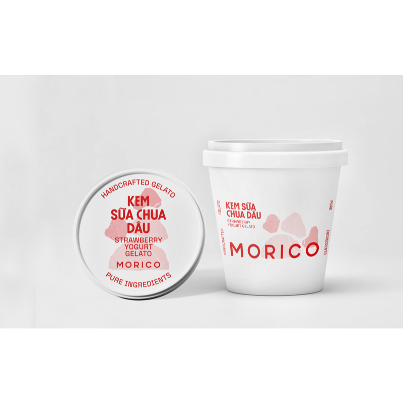 PREMIUM. Strawberry Yogurt (Kem gelato dây & yaourt)