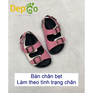 Giày 2 khóa BÀN CHÂN BẸT - Làm theo tình trạng chân - Hồng phối trắng