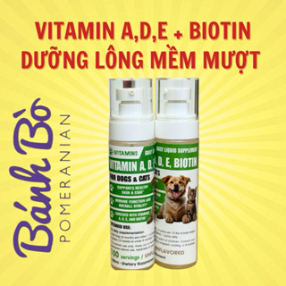 DẦU DƯỠNG LÔNG VITAMIN A D E + BIOTIN CHỐNG KHÔ XƠ GÃY RỤNG CHO CHÓ MÈO 100ML