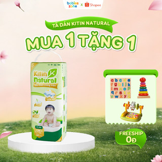 [MUA 1 TẶNG 1 QUÀ] Tã/Bỉm dán KITIN NATURAL siêu mỏng thoáng, tinh chất trà xanh cho bé size NB/S/M/L từ 44 miếng