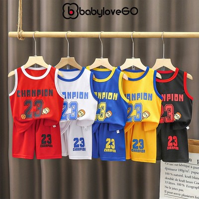 Bộ đồ bóng rổ cho bé trai BabyloveGO set quần áo thể thao cho bé 10-45kg