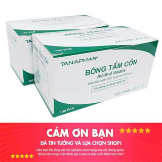 Bông Tẩm Cồn Sát Khuẩn 70% Alcohol Pads – Hộp 100 Miếng