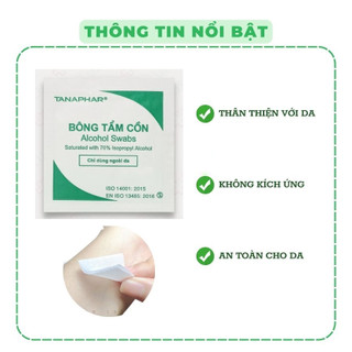 Bông Tẩm Cồn Sát Khuẩn 70% Alcohol Pads – Hộp 100 Miếng