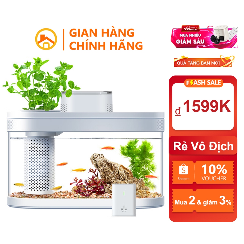 Bộ C180 Thủy Sinh Thông Minh - Tự Động Cho Cá Cảnh | Hệ thống lọc nước, đèn LED, cảm biến nhiệt độ |