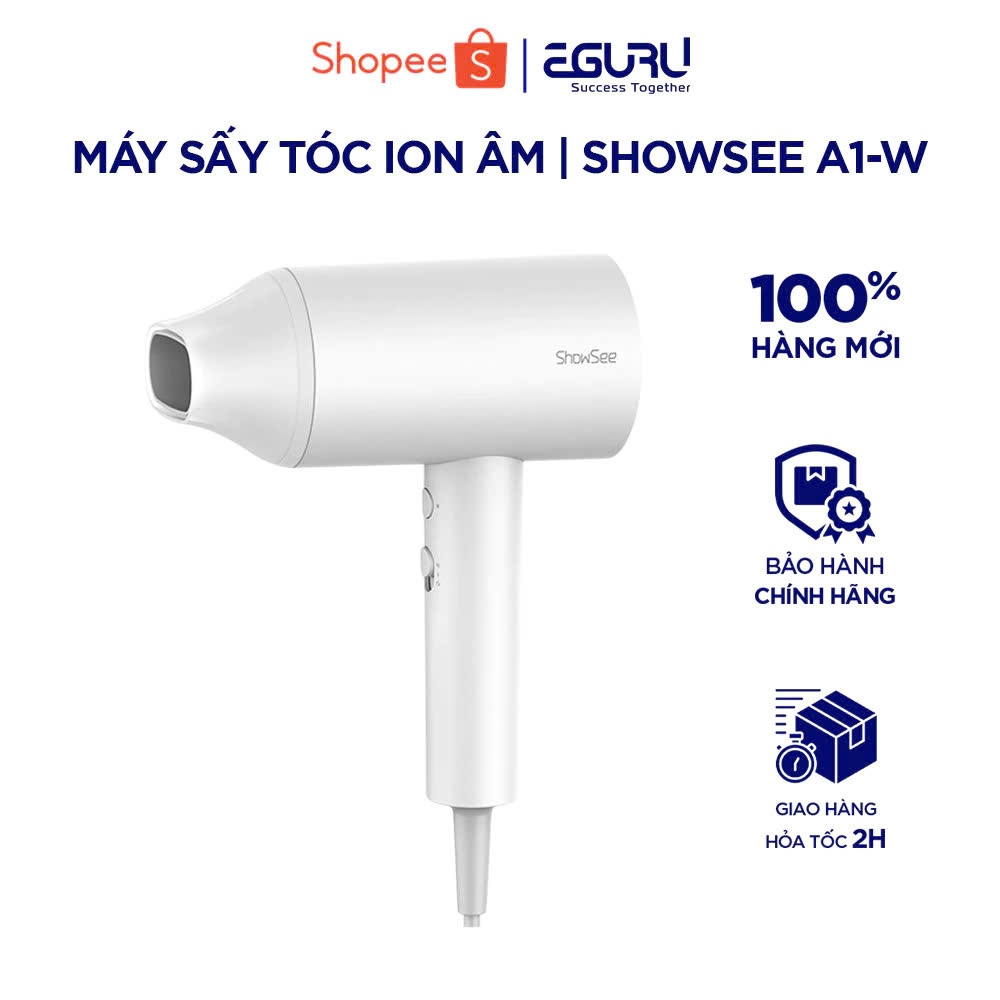 Máy Sấy Tóc Ion Âm Showsee A1-W Công Suất 1800W Chống Xù Rối, Khô Tóc Thiết Kế Nhỏ Gọn - Bảo Hành 12 Tháng
