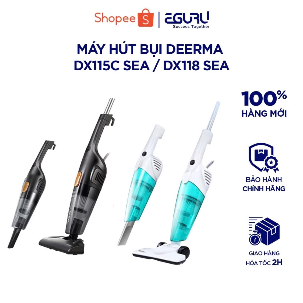 Máy Hút Bụi Cầm Tay Deerma DX115C/DX118C SEA Công Suất 600W Lực Hút 15000PA - 3 Đầu Hút