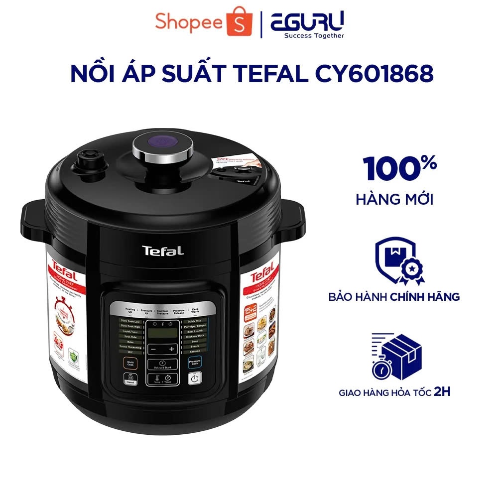 Nồi áp suất điện Tefal CY601868 (6L) | CY638868 (5L) - Đa dạng chức năng nấu - Bảo hành chính hãng