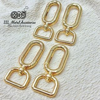 [Hàng mới] (1 cái) Móc càng cua, móc khóa cao cấp đầu xoay màu vàng dành cho túi xách, cặp, vali, 2757,#ssl_accessories