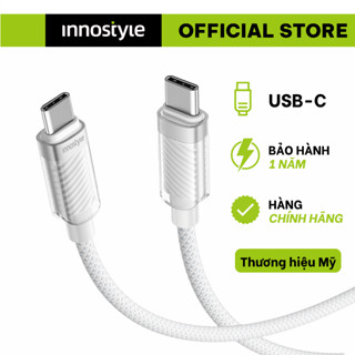 Cáp sạc nhanh USB-C to USB-C Innostyle CryStalShine dài 1.5 mét bền bỉ, sạc nhanh, bảo hành 12 tháng