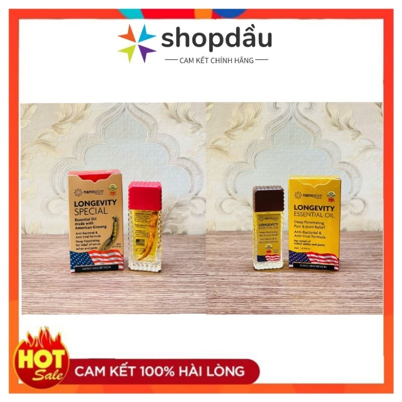 Dầu lăn vàng Nanogize Longevity Essential Oil - chính hãng mỹ
