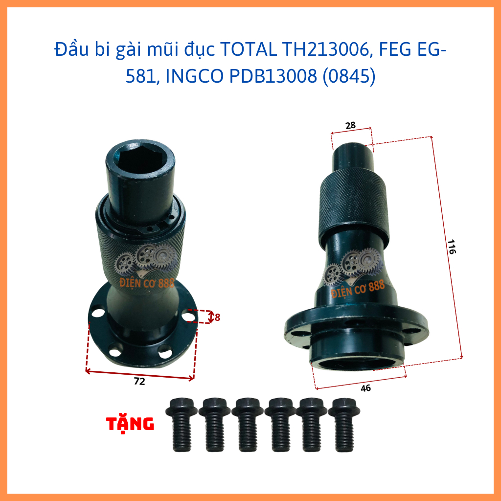 Đầu bi gài mũi đục FEG EG-581, TOTAL TH213006, INGCO PDB13008 (0845)