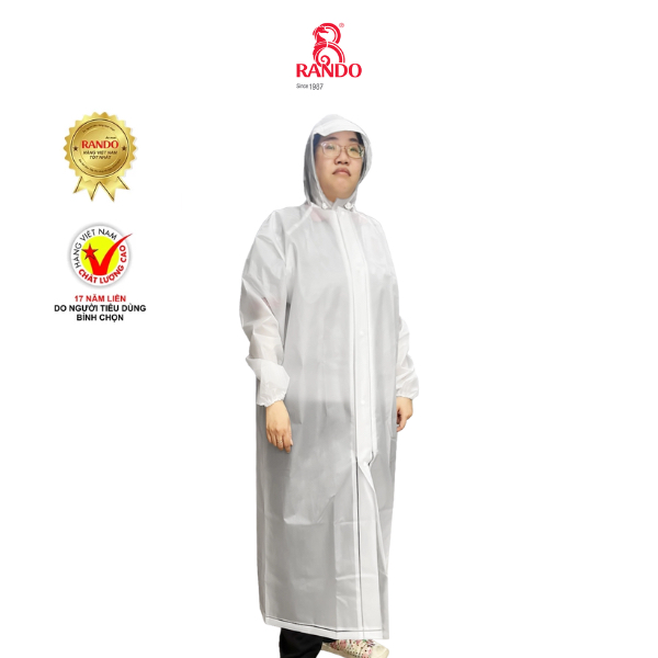 Áo mưa balo EVA RANDO trong suốt - Thương hiệu RANDO chính hãng, cao cấp