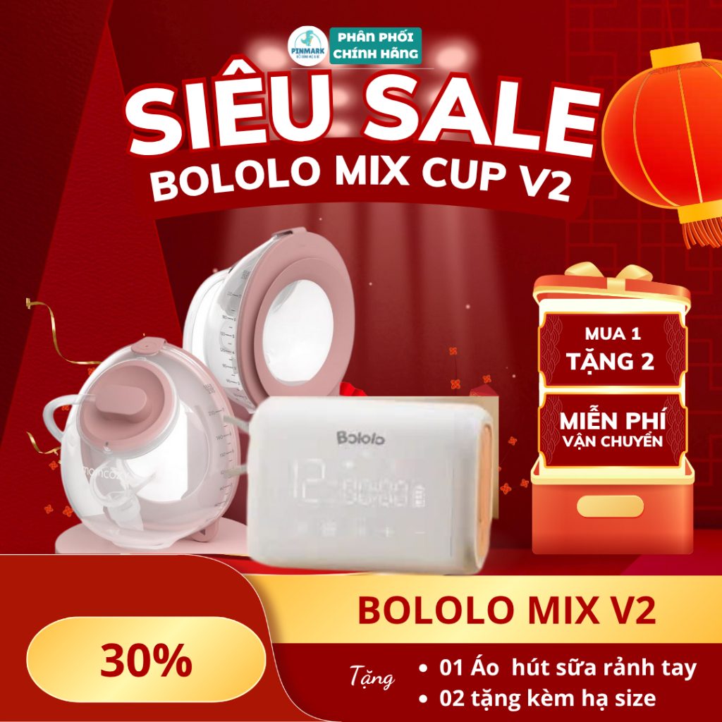 [HOẢ TỐC] Máy hút sữa Bololo mix Cúp V2/ V2 PRO, Kiệt Sữa, Kích sữa tốt, Nằm Hút, BH 12 tháng
