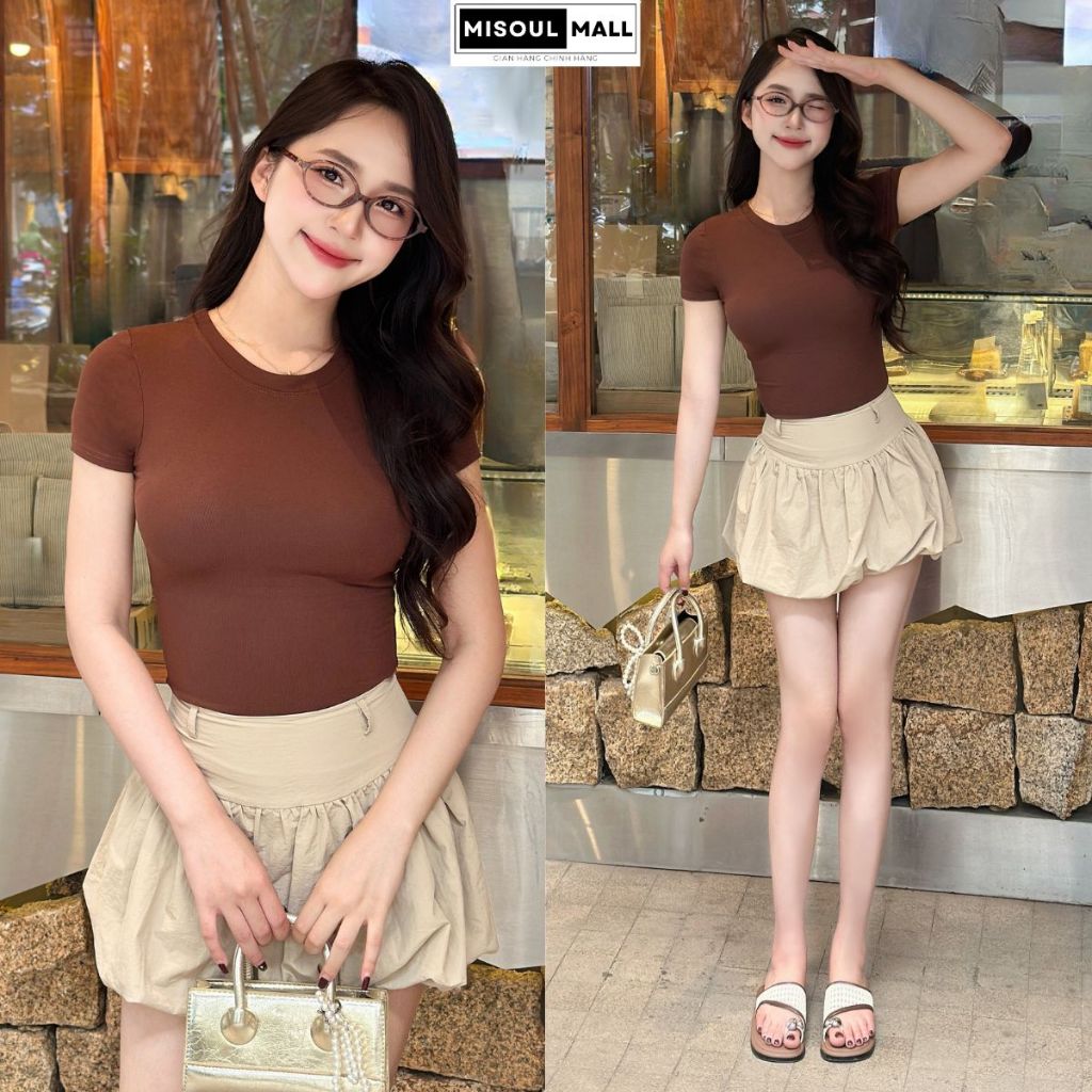 Áo Thun Cotton Mịn Mát Misoul Không Pha NiLon, Áo Phông Cổ Tròn Nữ Ôm Body Basic Co Giãn Thoáng Mát Bigsize 402 | BigBuy360 - bigbuy360.vn