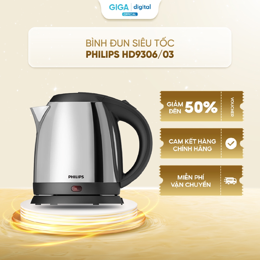 Bình đun siêu tốc Philips HD9306/03 1.5L - 1800W