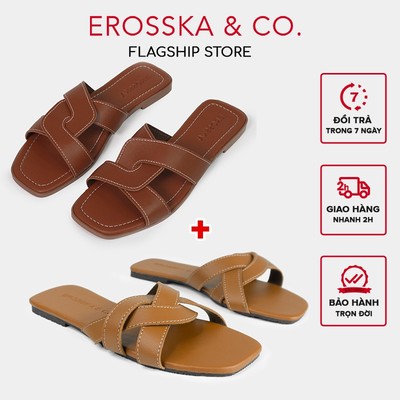 Erosska _Combo 2 đôi dép nữ đế bệt thời trang Erosska siêu ưu đãi _ DE4764
