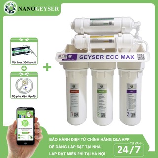  Máy lọc nước uống trực tiếp Nano Geyser ECO MAX 7 Cấp Công nghệ lọc & diệt khuẩn kép Không dùng điện 