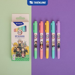 Hộp 5 bút dạ quang màu Pastel Thiên Long HL-019/DS - Phiên bản Demon Slayer