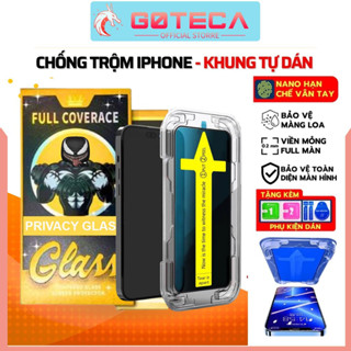 Cường lực chống nhìn trộm có khung tự dán cho iphone 11Promax 17 Pro max 13 Pro 15 Pro max Xsmax 14 12 11 X Xr 16 Pro