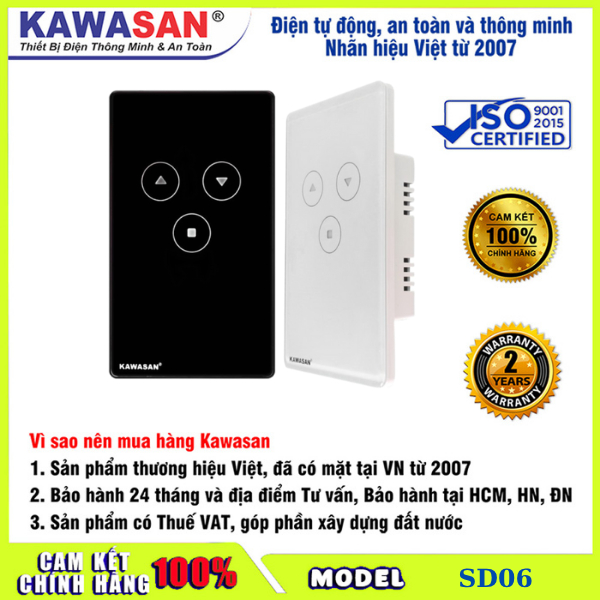 Công Tắc Cửa Cuốn Thông Minh Kết Nối Wifi Điều Khiển Từ Xa Qua Điện Thoại Kawasan SD06-Kawasan(có xu