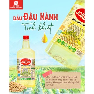 Dầu Đậu Nành Janbee - Combo 2 chai 2 Lít - Nguyên Chất 100%, Không Trans Fat