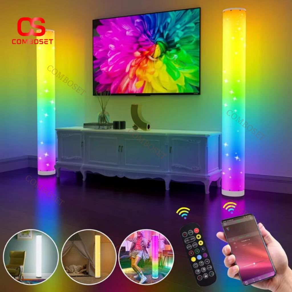 Đèn Sàn RGB Chuyển Màu Theo Nhịp Nhạc, Decor Phòng Game & Studio