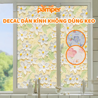 Giấy Decal Dán Kính 3D Chống Nắng, Chống Nhìn Trộm Không Dùng Keo, Giấy Dán Kính PAMPER Chống Bụi Ẩm