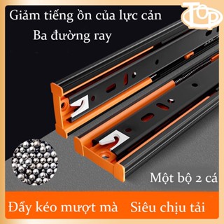  Bộ Ray Bi Trượt giảm chấn 3 tầng   bản 45mm   dài 300mm 350mm 400mm ,ray tủ ngăn kéo ray hộc tủ bàn 