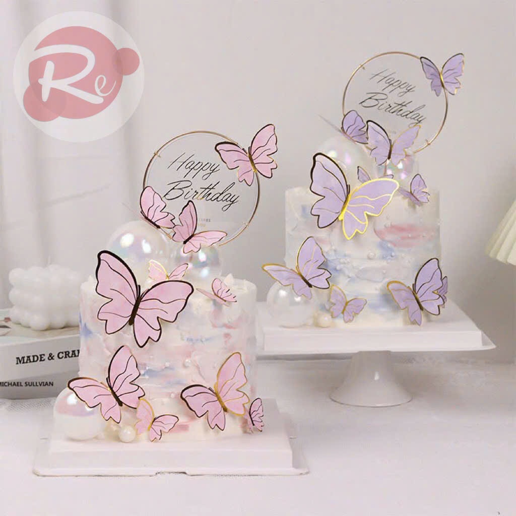 [SIÊU RẺ❤️] - Bướm Ép Nhũ - Trang trí bánh sinh nhật bánh kem