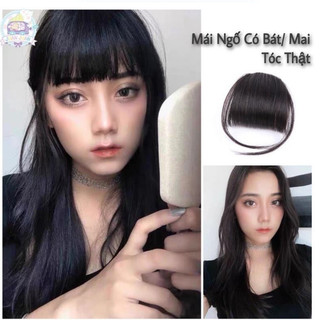 Tóc Mái Ngố Dày Có Bát Cố Định – Tóc Mái Giả Làm Từ Tóc Thật 100%, Tự Nhiên, Dễ Kẹp, Che Mái Thưa