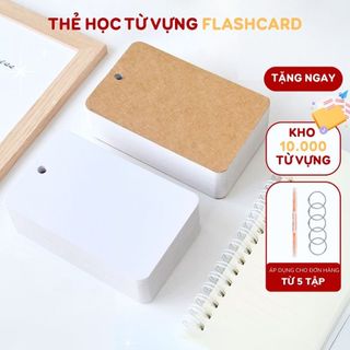 Thẻ học từ vựng flashcard hack trí nhớ trắng hỗ trợ học tiếng anh trung nhật hàn ghi chú Happy Birds 