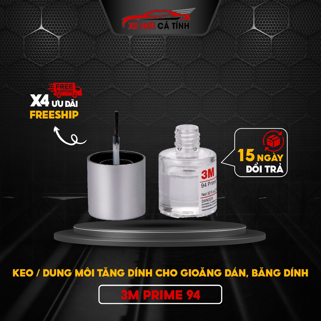 keo 3m 94 primer, dán doăng ron cao su, chất dung môi tăng bám dính cho lớp 3m