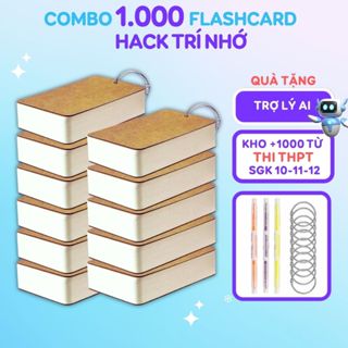 Flashcard thẻ từ vựng combo 1000 hack trí nhớ takenote tặng kèm bộ từ trợ lý tiếng anh Happy Birds